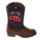 Josmo Cars Boys Cowboy Boots - Lightning McQueen Calf High Western Country Cow Boy Boot (Toddler)